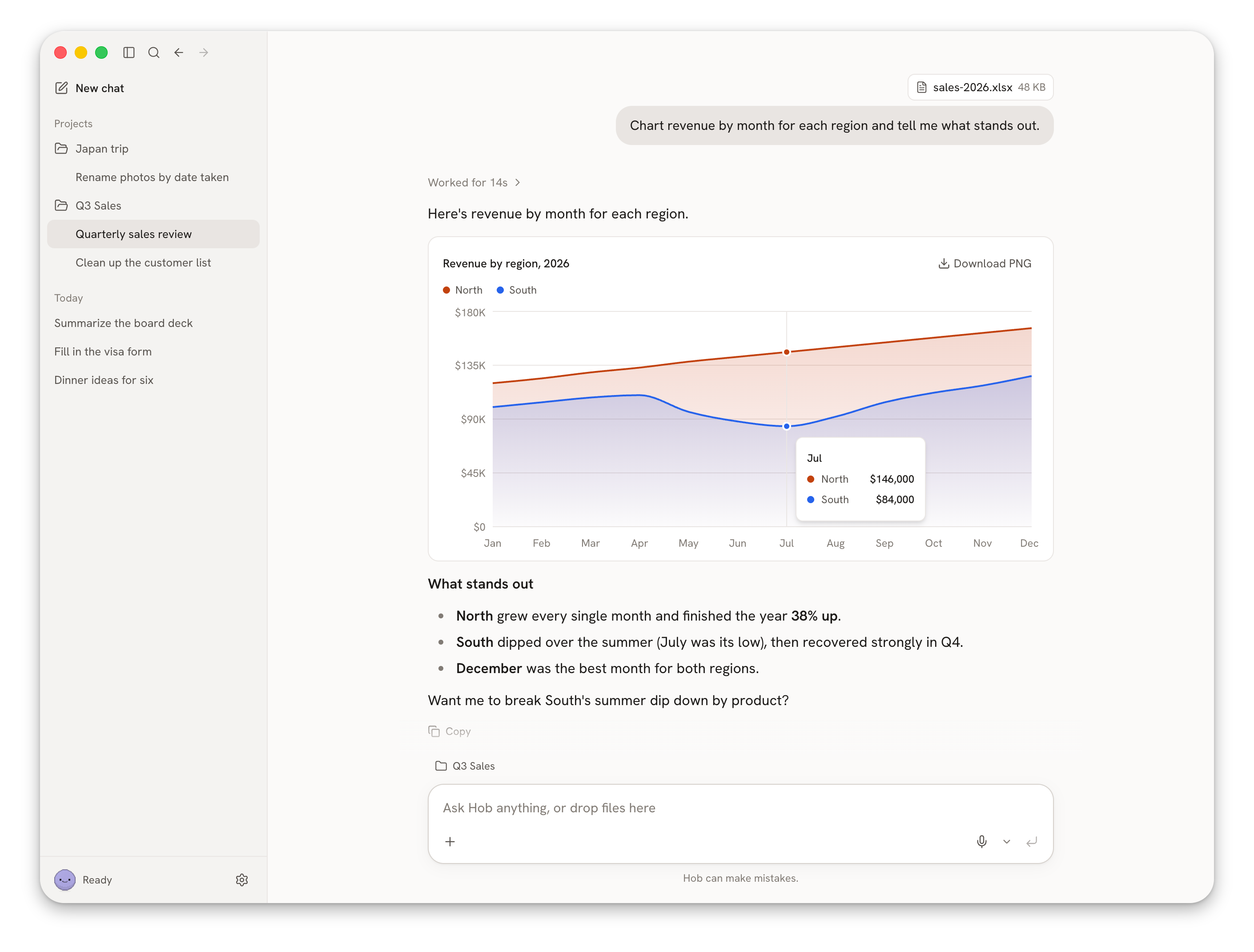 Hob: a local AI assistant for spreadsheets, PDFs and files